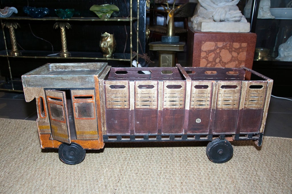 vintage hand carved toy truck 2